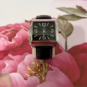 Retro Peugeot Oversized Black & Stainless Case Women’s Watch